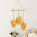 Pikkukuva 9 / 9: Makrame-seinäkoriste Boho Woven Gobestry Leaf Design -seinäkoristelu- Täydellinen Beige
