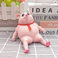 Pikkukuva 5 / 6: Squishy Toy Pink Pig ， Uusi ja söpö pehmolelu, vaaleanpunainen possu lahja, sopii lapsille ja aikuisille, hauska sian ja miehen aistipaine - Perfet 20*20