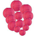 Miniatyrbilde 1 av 4: 12 stk Papirlykter Multifargede Dekorative Runde Papirlykter for Festivalfest Jubileum med 4 Størrelser - Perfekt Rose Red