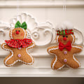 Miniatyrbild 4 av 6: Julhänge, 5,9x4,7", pepparkaksdocka (2st/ set)