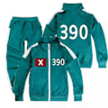 Miniatyrbillede 2 af 2: Børne Squid 2 Survival Game Cosplay Kostume Sæt Træningsdragt Jakke Bukser - Perfekt Style3-390 130cm