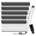 100 Stycken Whiteboardpennor Svarta Whiteboardmarkörer med Gummikork Fin Spets Whiteboard M-Perfet