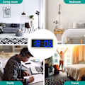 Miniatyrbild 5 av 6: Digital väckarklocka för sovrum, med temperaturjustering - Perfet White shell blue