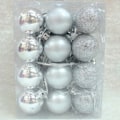 Miniatyrbild 1 av 3: 24 st julgranskula hängande prydnader Hemfestinredning Silver 24pcs