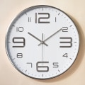 Miniatyrbild 2 av 2: Väggklocka 30cm No Tick Väggklocka, Quartz Silent Wall Clock - Perfet silver on white