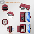 Miniatyrbillede 5 af 5: PU-pungcover kompatibelt med Infinix Smart 6 / Smart 6 Plus - Perfet Dark Red