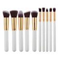Miniatyrbillede 1 af 5: 10 stk. Makeup Brush Set - Lintfri, Tætte Børstehår, Blød Pudder, Foundation, Contour, Blush, Concealer - Perfekt Gold & White