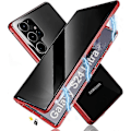 Miniatyrbilde 1 av 5: Magnetisk personvern-deksel for Samsung Galaxy S24 Ultra/s24 Plus/s24 med sikkerhetslås, magnetisk tosidig herdet glass-deksel – Perfekt Red S24 Plus