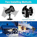 Miniatyrbillede 2 af 5: LED Projektor Julelys Snefald Lys med Fjernbetjening IP65 Vandafvisende Udendørs og Indendørs Julepynt Snefnug LED Jule-Perfet