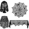 Miniatyrbillede 2 af 2: Elegant Spiderweb Halloween indretning: bord og pejs - Perfet