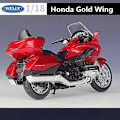 Miniatyrbild 5 av 5: 1:18 2020 Honda Gold Wing Legering Motorcykelmodell Hög Simulation Metall Resemotorcykelmodell Samling Barnpresent - Perfekt Red