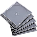 Miniatyrbild 1 av 3: 25-pack Standard Enkelt Transparent CD-fodral med Monterad Svart Bricka - Perfekt