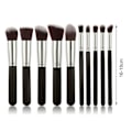 Miniatyrbillede 5 af 5: 10 stk. Makeup Brush Set - Lintfri, Tætte Børstehår, Blød Pudder, Foundation, Contour, Blush, Concealer - Perfekt Silver & White