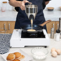 Miniatyrbilde 10 av 10: Rørdispenser Rustfri ståltrakt med stativ for kakesultringer Cupcakepannekakebaking - Perfet