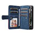 Miniatyrbilde 5 av 5: Pengeboksetui for Nokia G20/G10 med glidelås, ni kortspor, PU-lær, magnetisk lukking, kompatibel med Nokia G20/G10 - Perfekt Blue