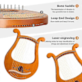 Miniatyrbilde 5 av 5: Lyre Harp, 19-strengers gresk fiolin, 19-strengers lyre med unike mønstre og utskårne fonetiske symboler, for musikk L-Perfet