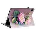 Miniatyrbillede 4 af 5: Læder Etui Kompatibelt med iPad Air 11 (2025) (2024) Air (2022) (2020) Pro 11 (2022) Mønsterprintet Tablet Co-Perfet Lotus