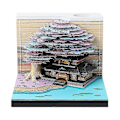 Miniatyrbild 1 av 5: Skrivbords kalender med LED-lampor, 2024 kalender memoblock, kreativ skrivbords kalender DIY anteckningsblock, 3D konst kalender pappersutskärning - YuJia - Perfet 24