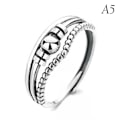 Miniatyrbillede 2 af 6: Ring Justerbar Åbning Fidget Ring Med Perlesmykker Ring - Perfet A5