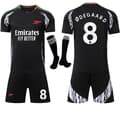 Arsenal Udebanetrøje 2024-2025 Børn & Voksne Sort Inklusive Strømper Str. 8 ØDEGAARD- Perfekt No.8 ØDEGAARD XS