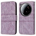 Miniatyrbillede 1 af 5: Kompatibel med Xiaomi 15 Ultra Etui Wallet Hud-berørings Læder Præget Telefon Cover - Rød-Perfet Purple