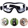 Miniatyrbillede 1 af 5: Hundebriller til mellemstore og store racer - Øjenbeskyttelse Solbriller Vindtætte UV-beskyttende Briller til Udendørs - Klar Linse Justerbare Hovedstropper - Perfekt