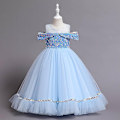 Pikkukuva 4 / 4: Mekko prinsessamekko tanssiaismekko roolileikkiin - Täydellinen Blue 120