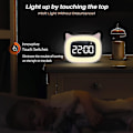 Miniatyrbilde 2 av 5: Barnevekkerklokke med nattlys, trinnløs dimming, søte katteører digital klokke for gutter og jenter - Perfekt Orange