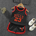 Miniatyrbilde 1 av 2: Sportsbaskettrøye for barn Bull nr. 23 Sort - Perfet F23 90cm