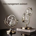 Miniatyrbilde 4 av 5: Vintage messing gyllen timeglass, 360 roterende sandtimer 15 minutter, metall timeglass, unik kreativ suvenir gave - Perfekt
