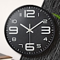 Pikkukuva 2 / 2: Seinäkello 30cm No Tick Seinäkello, Quartz Silent Seinäkello - Perfet silver on black
