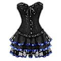 Pikkukuva 1 / 5: Seksikäs Korsettimekko Naisille Pluskokoinen Kostyymi Yläosa Burleske Korsetti ja Minimekkosetti Tutu Corselet-Perfet Blue L