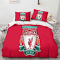 Miniatyrbilde 1 av 5: Liverpool Sengetøysett for Trykking Hypoallergen Mikrofiber Dynetrekk med Glidelås Dobbel Dynetrekk 135*200 CM-Perfet Double200x200cm