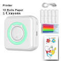 Miniatyrbilde 1 av 5: etikettskriver Alt-i-ett-fotoskriver Wireless Instant Mini Printer for iOS Green 10 papirruller - Perfet