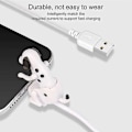 Miniatyrbild 4 av 5: Rolig Stötande Hund Laddningskabel Lindra Stress Effektiv Snabbladdning Smart Chip Type-C/8-Pin/Micro USB Laddningssladd-Perfet Blue Apple