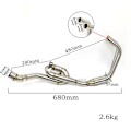 Miniatyrbillede 3 af 5: 51mm Motorcykel Udstødning Mellemrør og Forreste Forbindelsesrør Komplet System Kompatibelt med Yamaha YZF R25 R3 MT03 MT-03 Slip On Rustfrit Stål-Perfet A