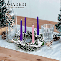 Miniatyrbillede 4 af 5: Adventskrans med Kunstige Lysestager - Julekrans med 4 Lysestager Sølv, 30 cm - Perfekt