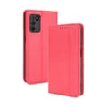 OPPO A16 Magnetspänne Retro Crazy Horse Läder Telefonfodral - Perfekt Red