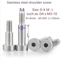 Miniatyrbild 1 av 5: 2-10st Rostfritt stål skruv med skuldra M2 M2.5 M3 M4 M5 M6 M8 M10 Insexskruv med cylinderhuvud Skruv med skuldra för rullager - Perfekt L40mm 10pcs  D4-M3