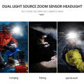 Miniatyrbilde 7 av 8: Oppladbar LED-hodelykt Lommelykt med hodebånd - Perfet grå