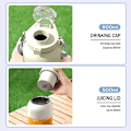 Miniatyrbillede 6 af 6: Bærbar dual-use juice kop med to låg USB opladningsmixer blender til udendørs brug White
