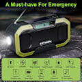 Miniatyrbild 10 av 10: 5000mAh vevradio vattentät nödradio solhögtalare - Perfet green