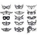 Miniatyrbild 1 av 5: 15 st Halloweenmasker Maskerboll Partymasker Maskerad Rollspel Spetsmasker - Perfekt