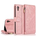 Miniatyrbillede 1 af 5: Kompatibel med iPhone Xr Cover, 8 Kort Slots Retro Læder Wallet Stødsikkert Flip Kickstand Cover med Lynlåslomme-Perfet Rose Gold