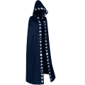 Pikkukuva 3 / 10: Unisex oon Phases Kirjonta hupullinen viitta Itäinen keskiaikainen renessanssin pitkä viitta - Perfet navy M