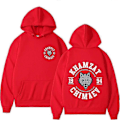 Miniatyrbillede 1 af 5: Khamzat Chimaev Fighter Print Hættetrøjer Streetwear Herre Dame Tøj Mode Sweatshirts Fleece Langærmet Pullovers Hættetrøje Y2K-Perfekt Red M