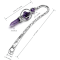 Miniatyrbillede 4 af 6: Metal Ametyst Krystal Bogmærke Krystaller Ædelsten Pendant - Perfet