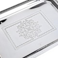 Miniatyrbilde 4 av 5: Nordisk Serveringsbrett i Rustfritt Stål med Håndtak Elegant Rektangulært Kaffebar Mat Holder Dessert Display Plate Dekor-Perfekt Gold M