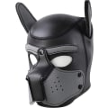 Miniatyrbillede 2 af 6: Hundemaske, blød latex Pet Play Hundemaske hvalpemaske sort læder D - Perfet