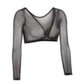 Sömlös Armformare Kort Croppad Navel Mesh Kofta Plus Size Armformare-Perfet Black M